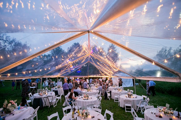 6 Lighting Options to Make Your Wedding Tent Sparkle