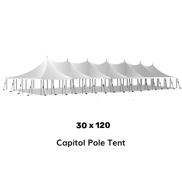 tent a 30x120 Large Heavy-Duty Pole Tent for Sale | American Made