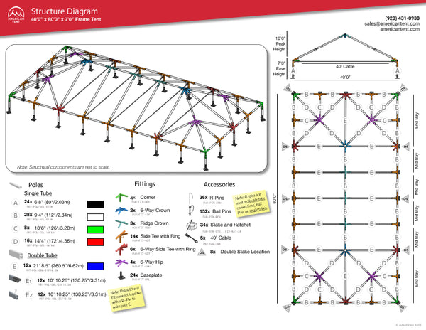 Steel frame outlet tent