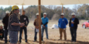 Tent instructor leading crew