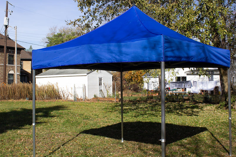 pop-up booth tent in blue