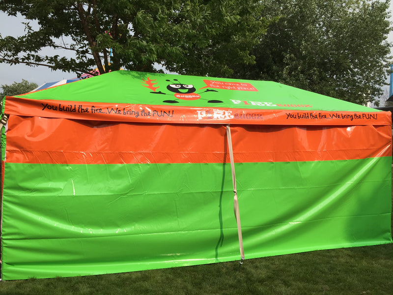 green promotional tent