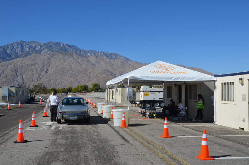 frame tent on concrete