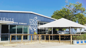 balcony tent outside brewery