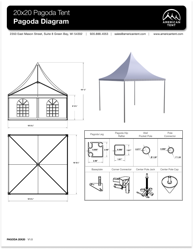 20x20 pagoda tent diagram
