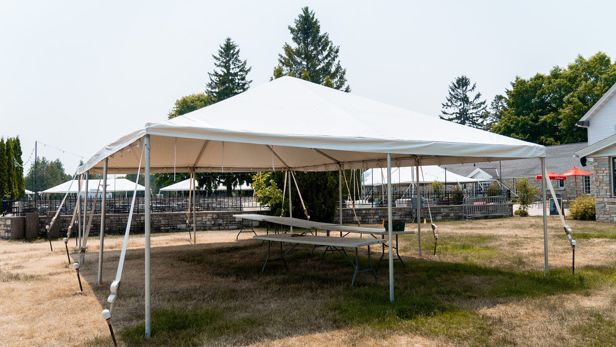 Frame Tent Rope Installation - Tying Ropes to Stakes 