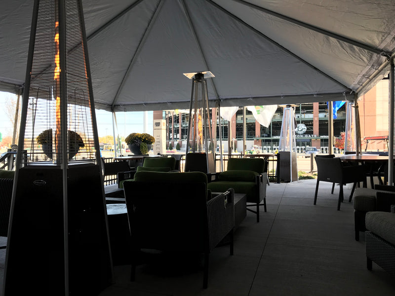 interior view of frame tent