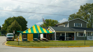 striped tent for fair