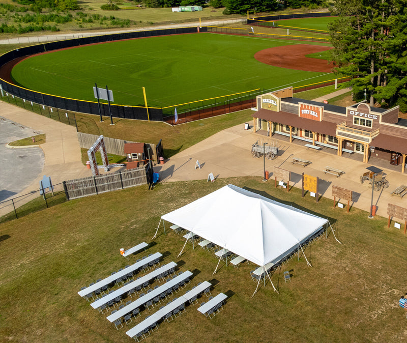 large pole tent for park events
