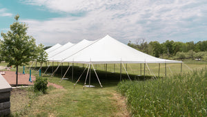 cooling tent with blockout vinyl