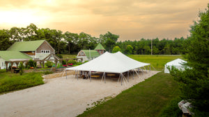 40x60 pole tent at wedding venue