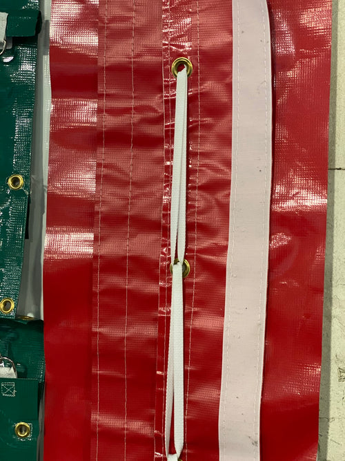 Lace and grommet lines enclosed in to prevent leaks and protect hardware