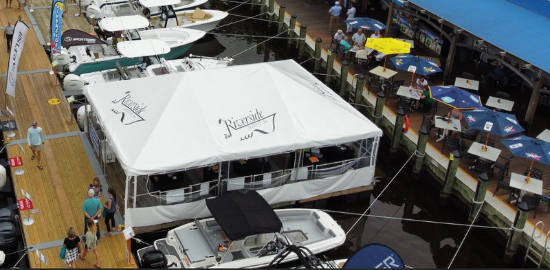 boat tent with logo