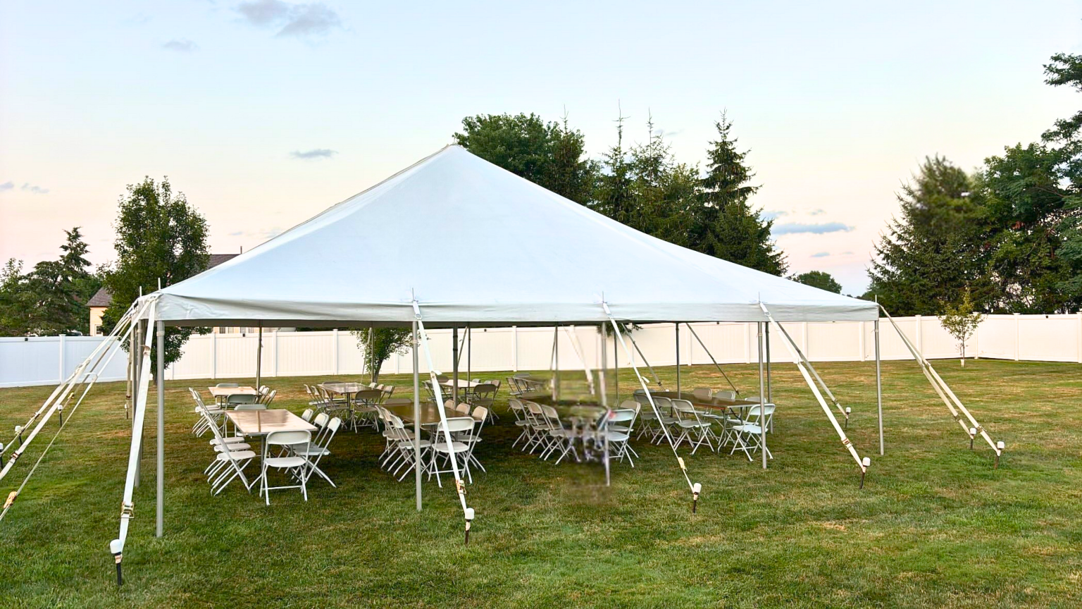 witte tent 30x30 Heavy-Duty Commercial Pole Event Tent For Sale | White | 16 oz Blockout Vinyl Event Canopy | Premium Poles | Stakes & Ratchets