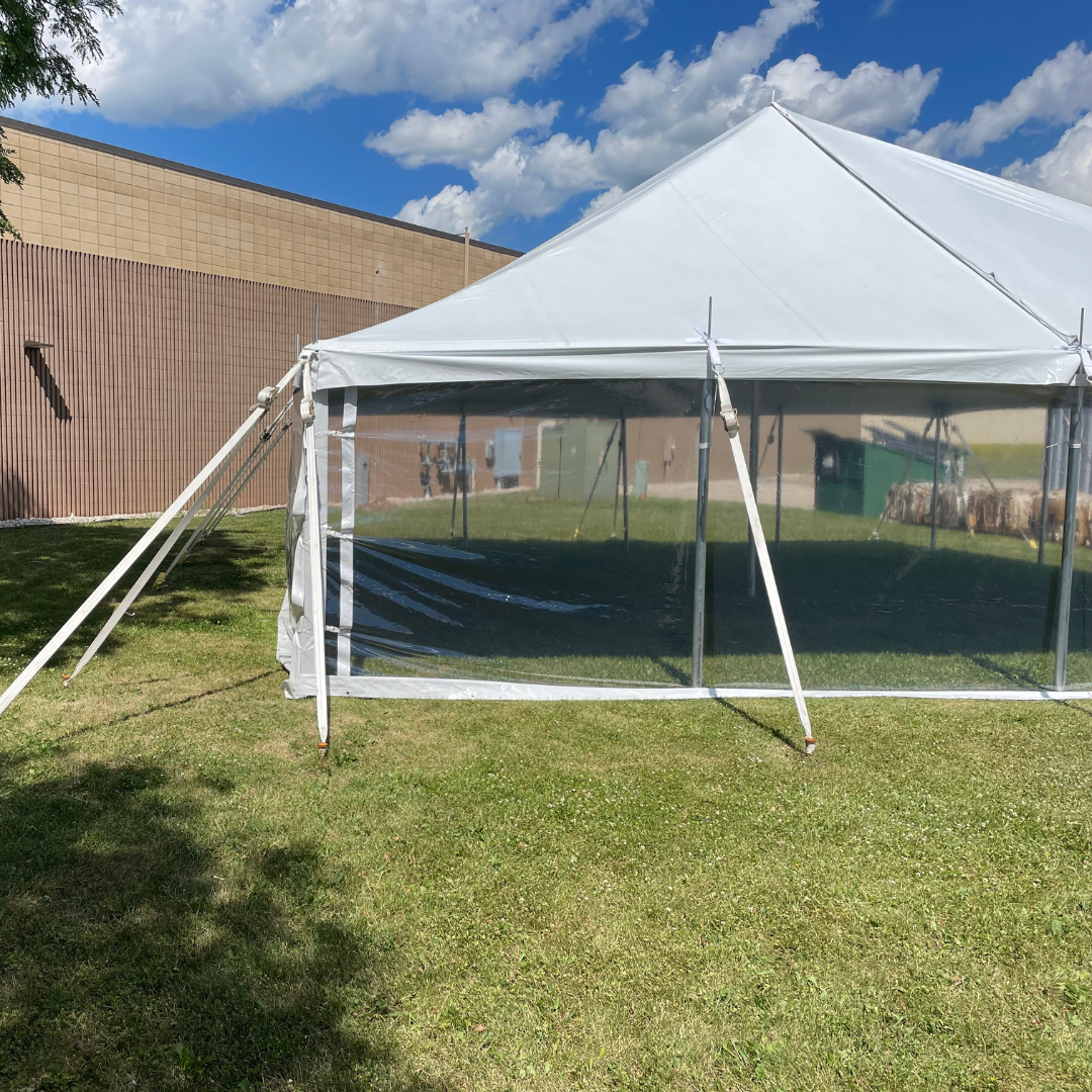 40' x 40' Heavy Duty Commercial Pole Tent for Sale | White | American Made