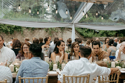Clear top tent for an outdoor wedding