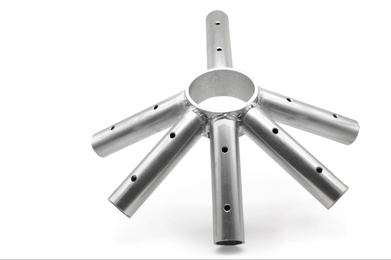 Six Way Crown Fitting for Forming a Strong Tent Top