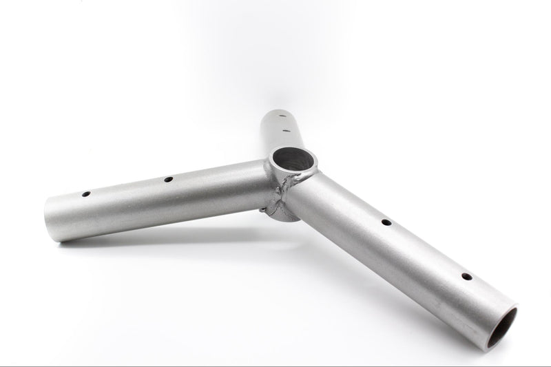 Three Way Crown Fitting for a Polished Rectangular Tent Top