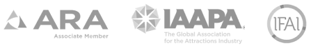 ARA Associate Member logo, IAAPA The Global Association for the Attractions Industry logo, IFAI logo