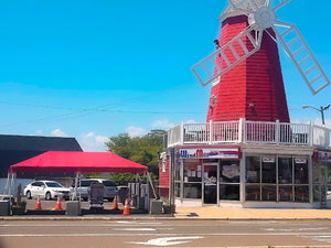 red canopy tent