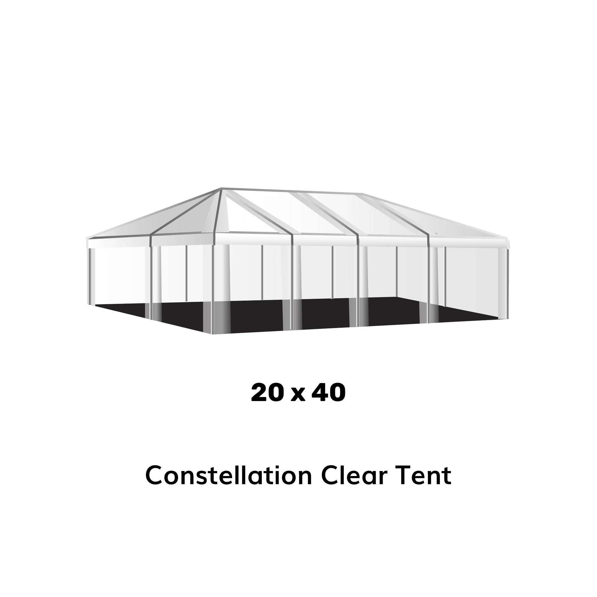 20x40 Clear Top Tent for Sale | 20x40 Clear Span Canopy | American