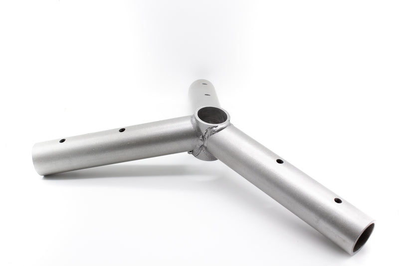 Three Way Crown Fitting for a Polished Rectangular Tent Top