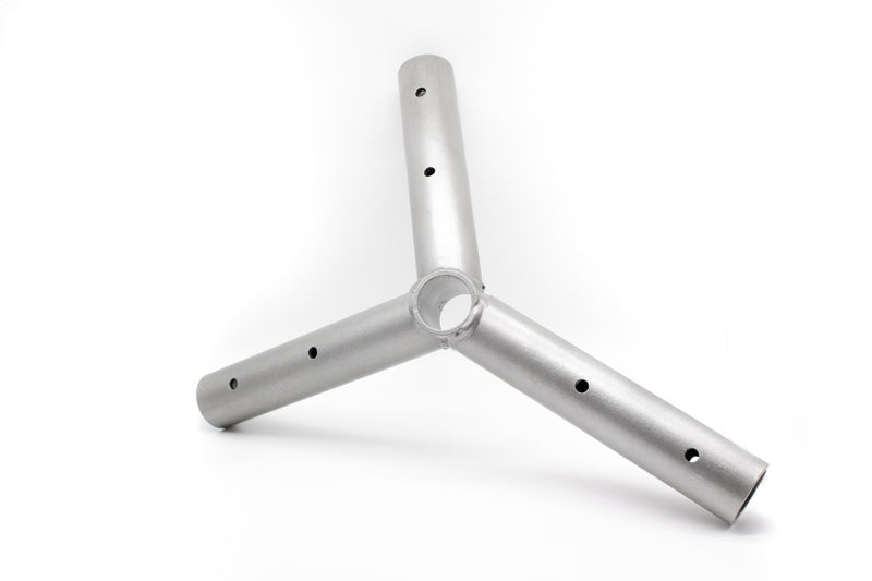 Three Way Crown Fitting for a Polished Rectangular Tent Top