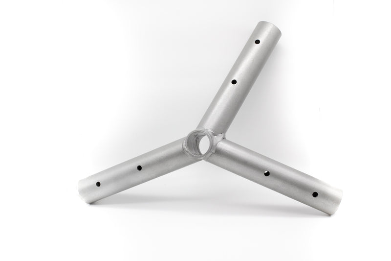 Three Way Crown Fitting for a Polished Rectangular Tent Top