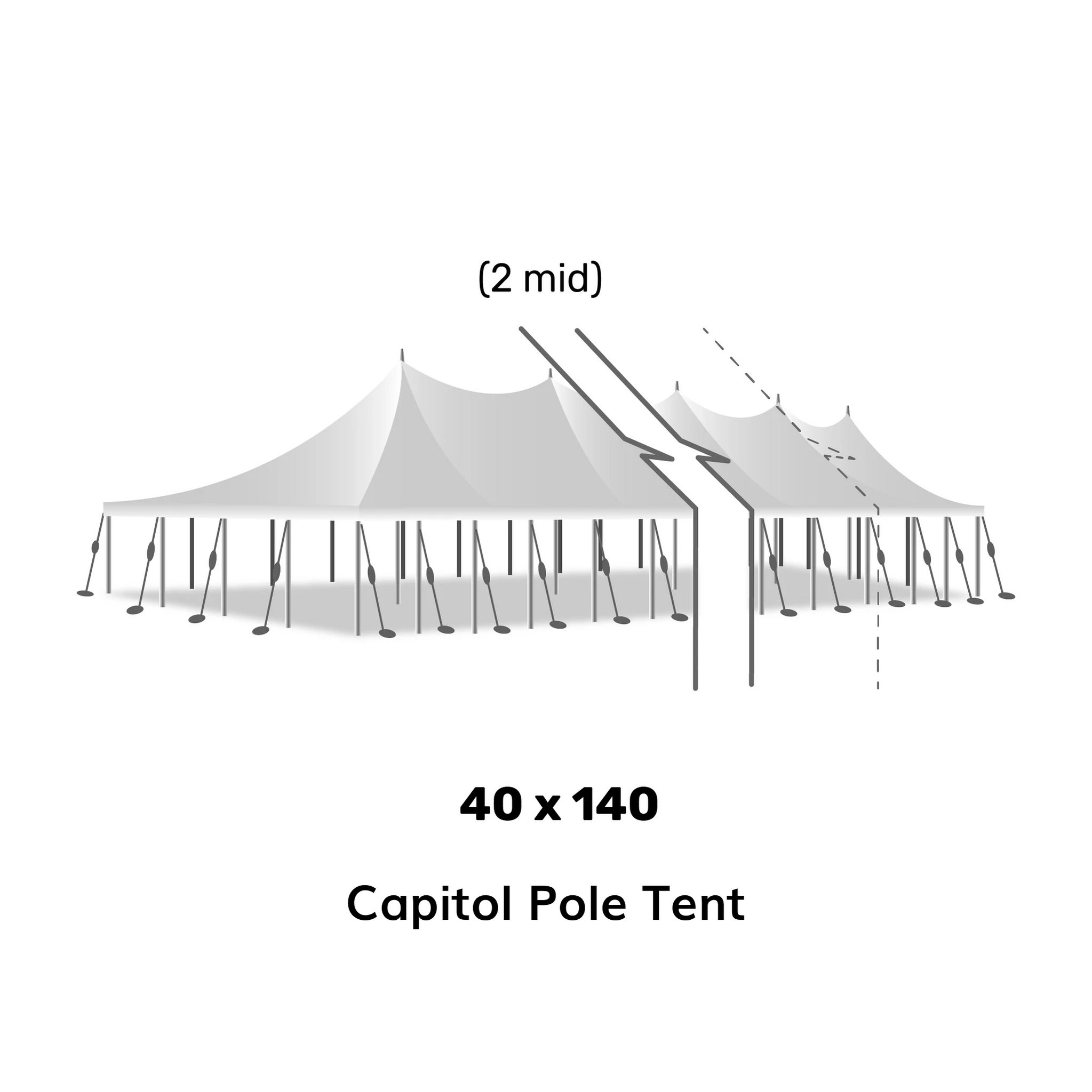 Commercial 40x140 Pole Party Tent for Sale American Tent