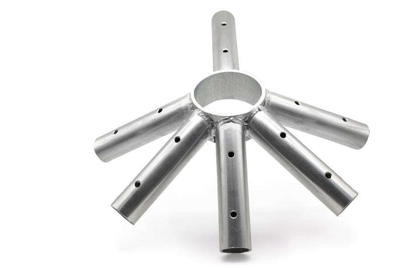 Six Way Crown Fitting for Forming a Strong Tent Top