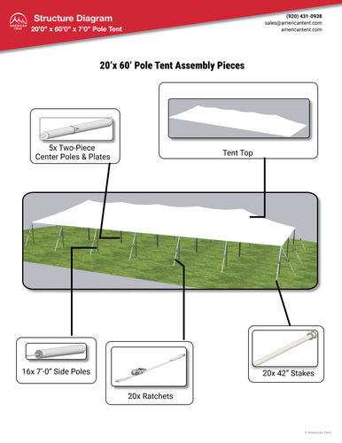 20 x 60 Pole Tent